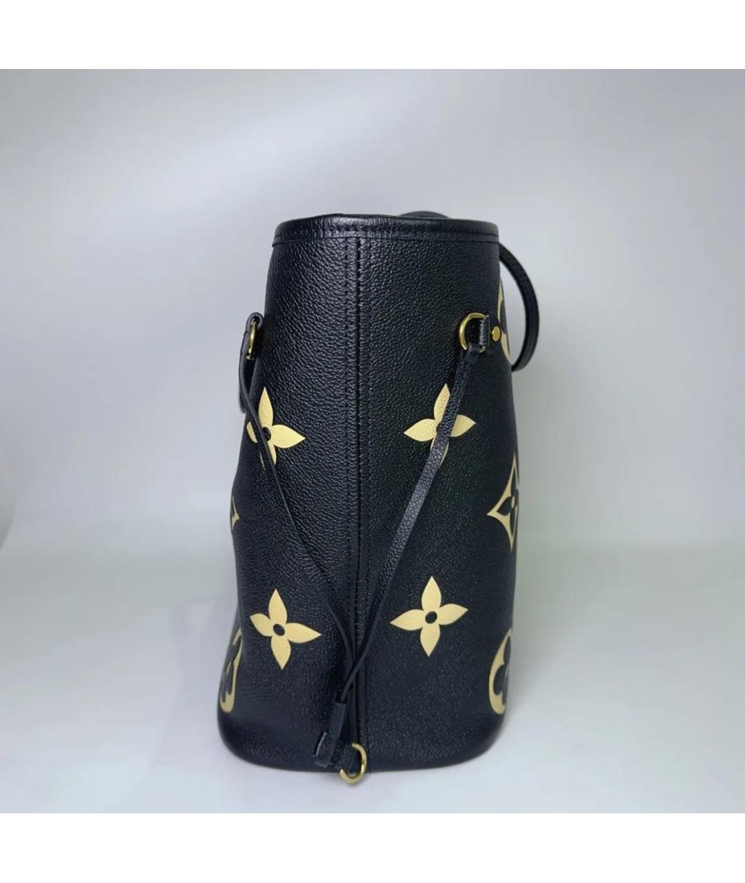 LOUIS VUITTON Черная кожаная сумка тоут, фото 4
