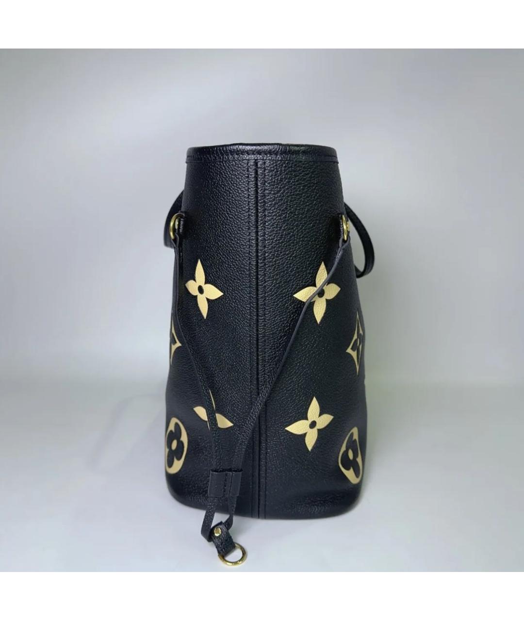 LOUIS VUITTON Черная кожаная сумка тоут, фото 3