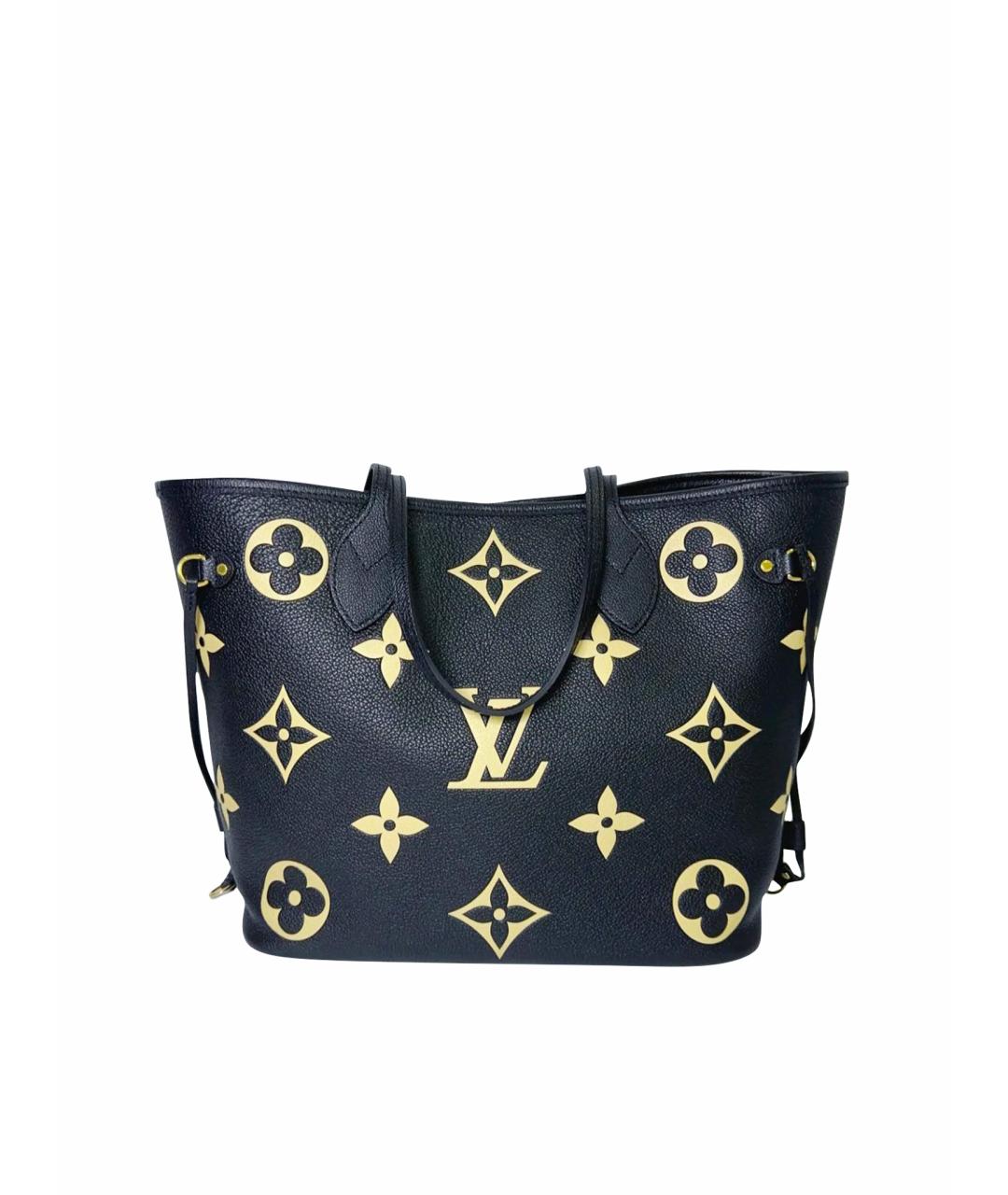 LOUIS VUITTON Черная кожаная сумка тоут, фото 1