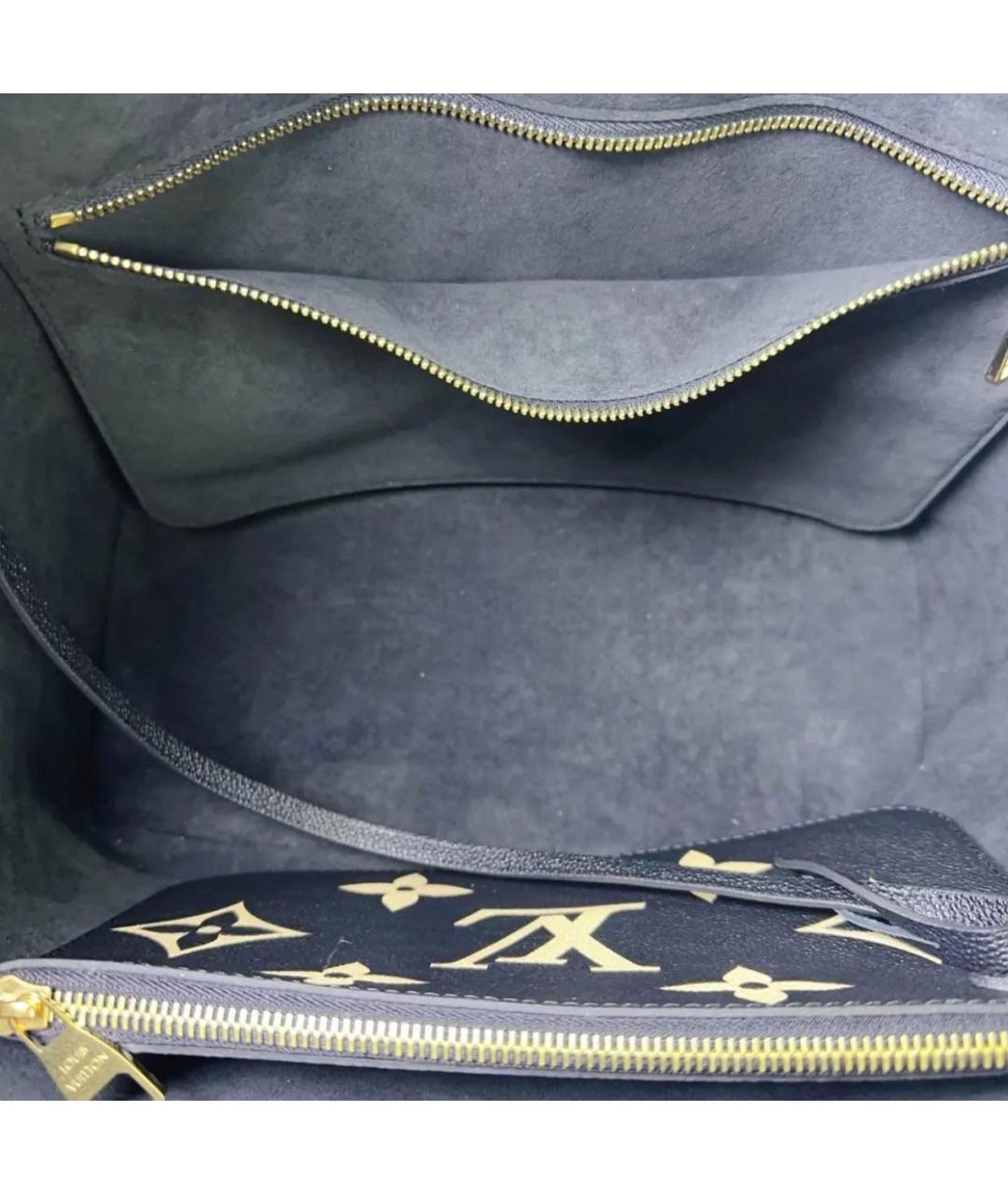 LOUIS VUITTON Черная кожаная сумка тоут, фото 5