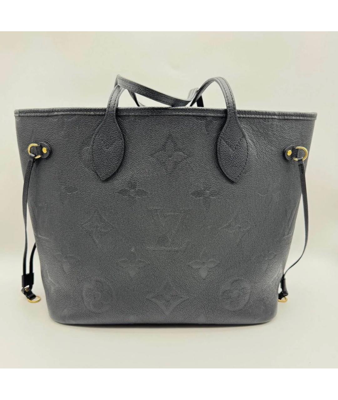 LOUIS VUITTON Черная кожаная сумка тоут, фото 9