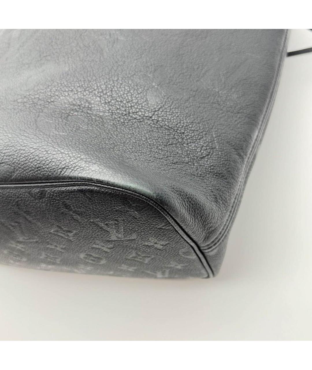 LOUIS VUITTON Черная кожаная сумка тоут, фото 8