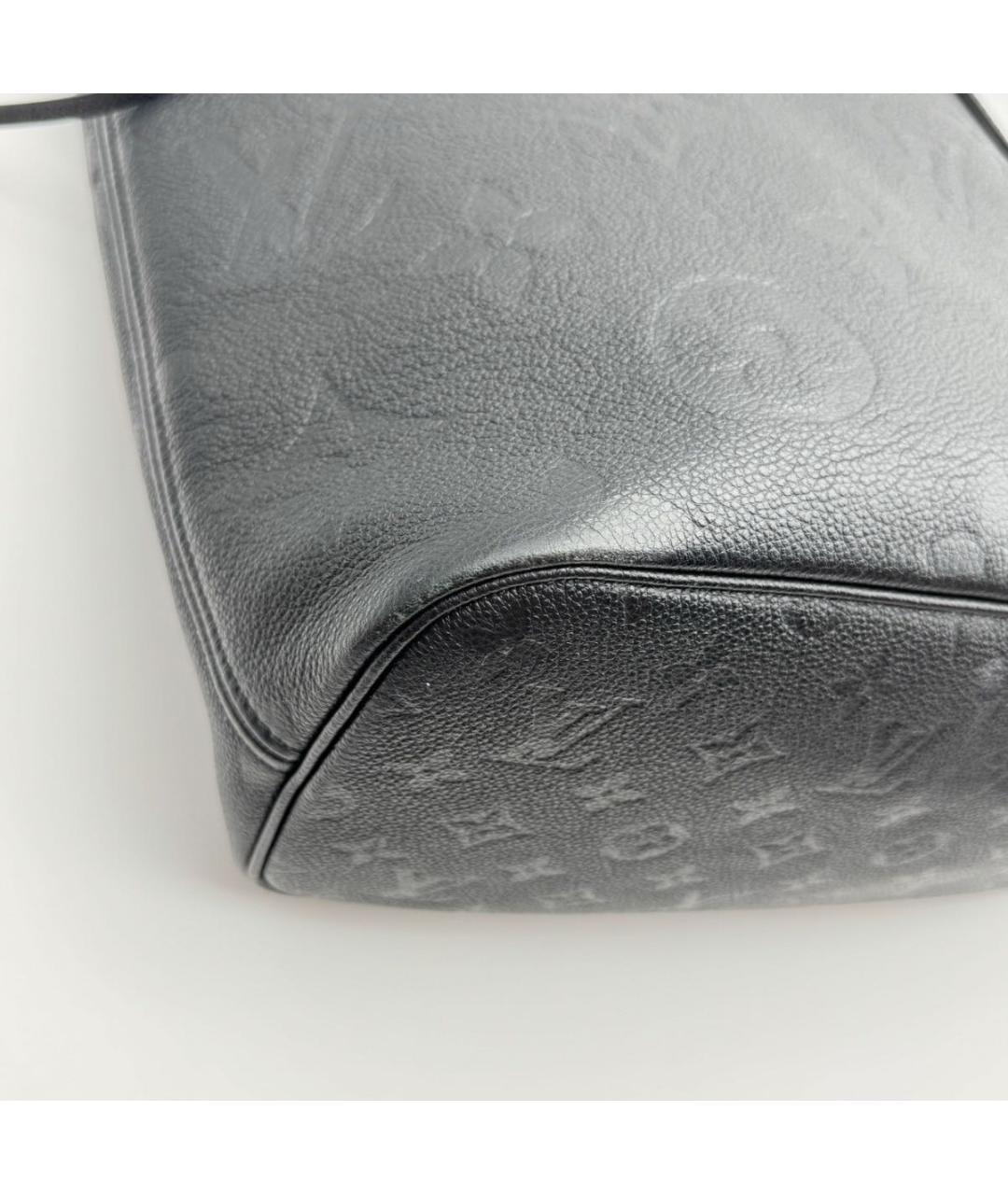 LOUIS VUITTON Черная кожаная сумка тоут, фото 7