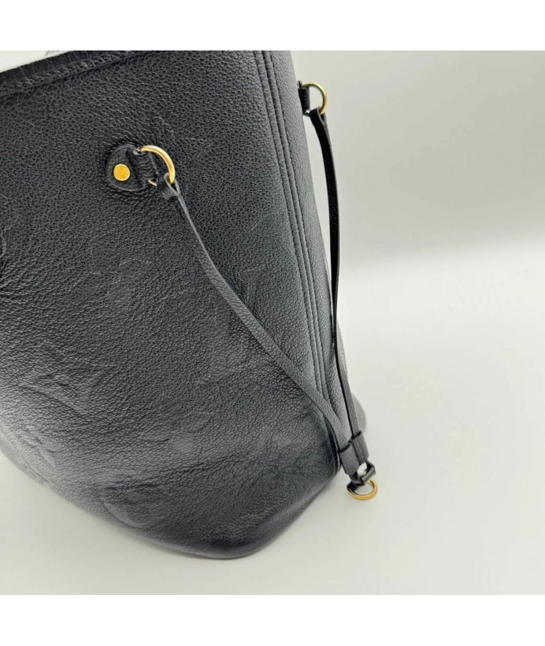 LOUIS VUITTON Черная кожаная сумка тоут, фото 5
