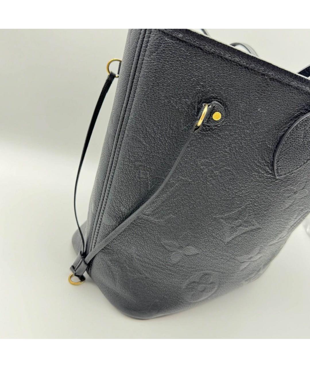 LOUIS VUITTON Черная кожаная сумка тоут, фото 6