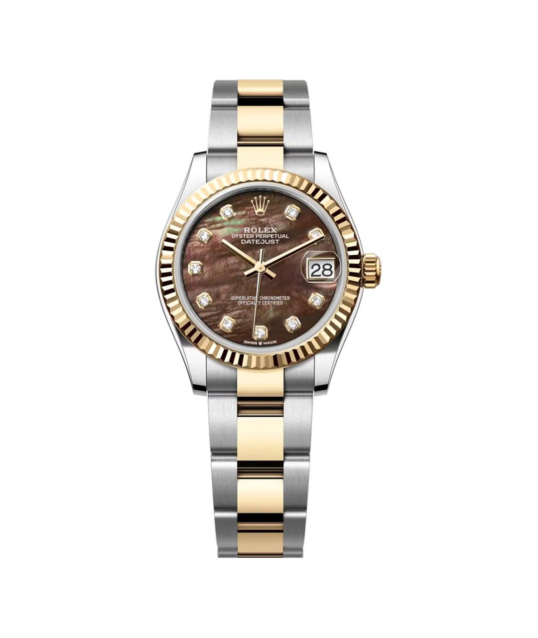 ROLEX Коричневые часы из желтого золота, фото 1