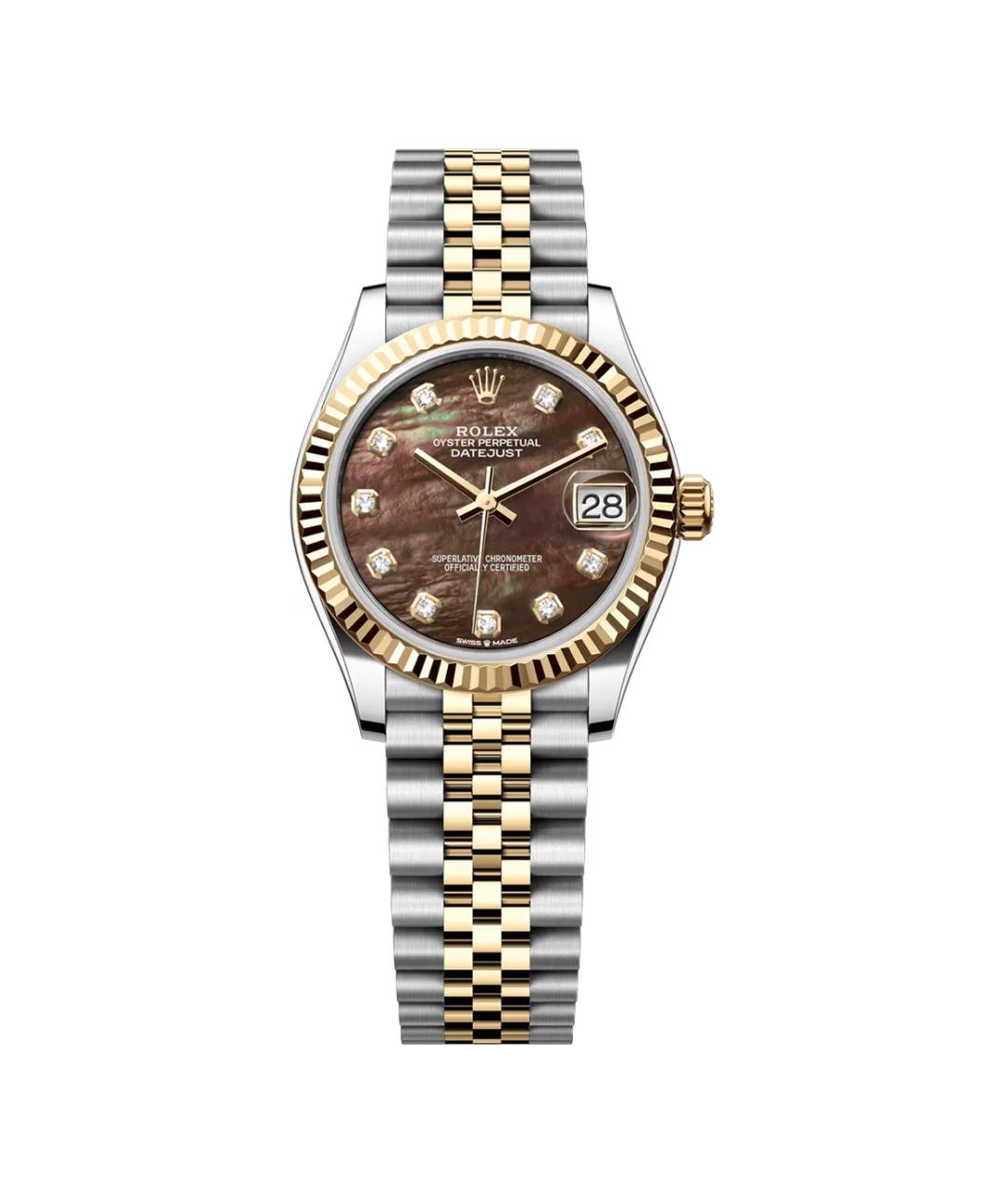 ROLEX Коричневые часы из желтого золота, фото 2