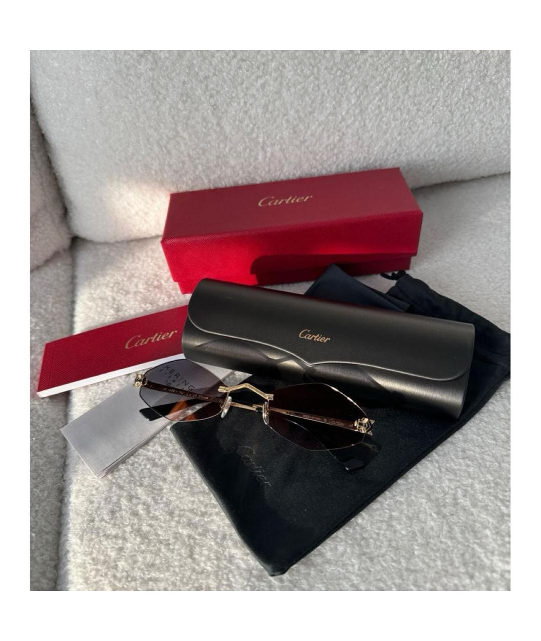 CARTIER Серые металлические солнцезащитные очки, фото 3
