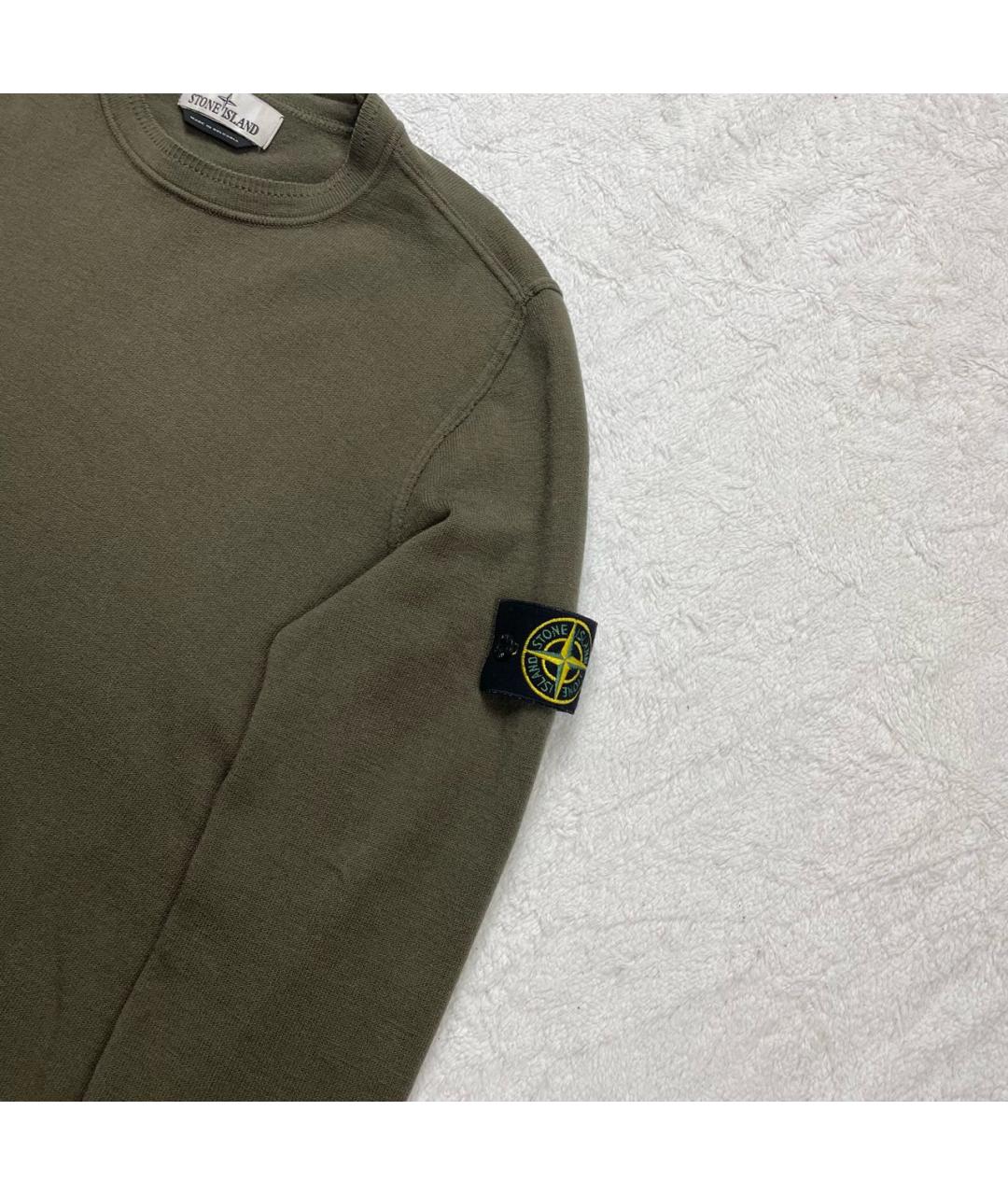 STONE ISLAND Зеленый шерстяной джемпер / свитер, фото 2