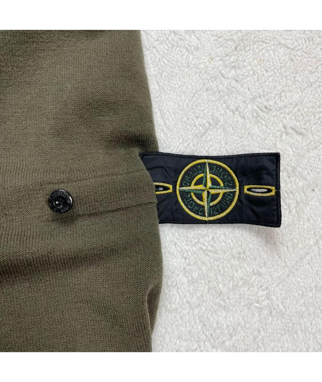 STONE ISLAND Зеленый шерстяной джемпер / свитер, фото 4
