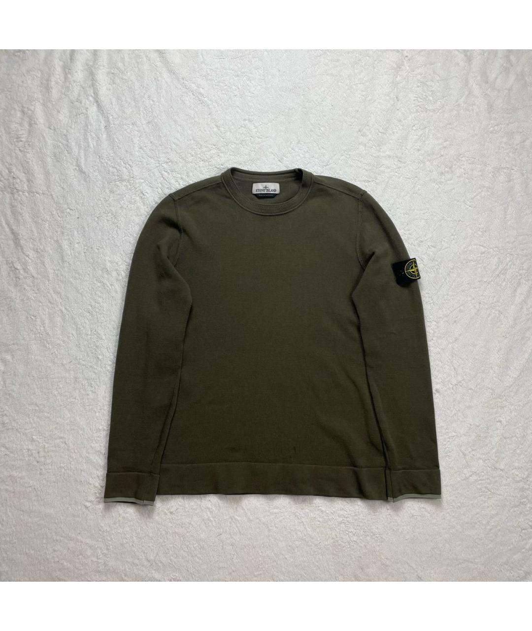 STONE ISLAND Зеленый шерстяной джемпер / свитер, фото 9