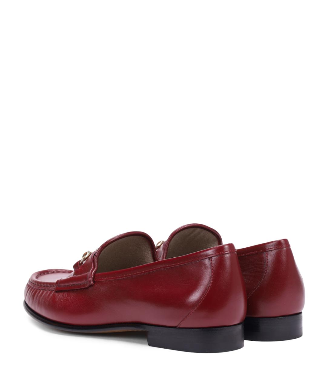 GUCCI Бордовые кожаные лоферы, фото 4