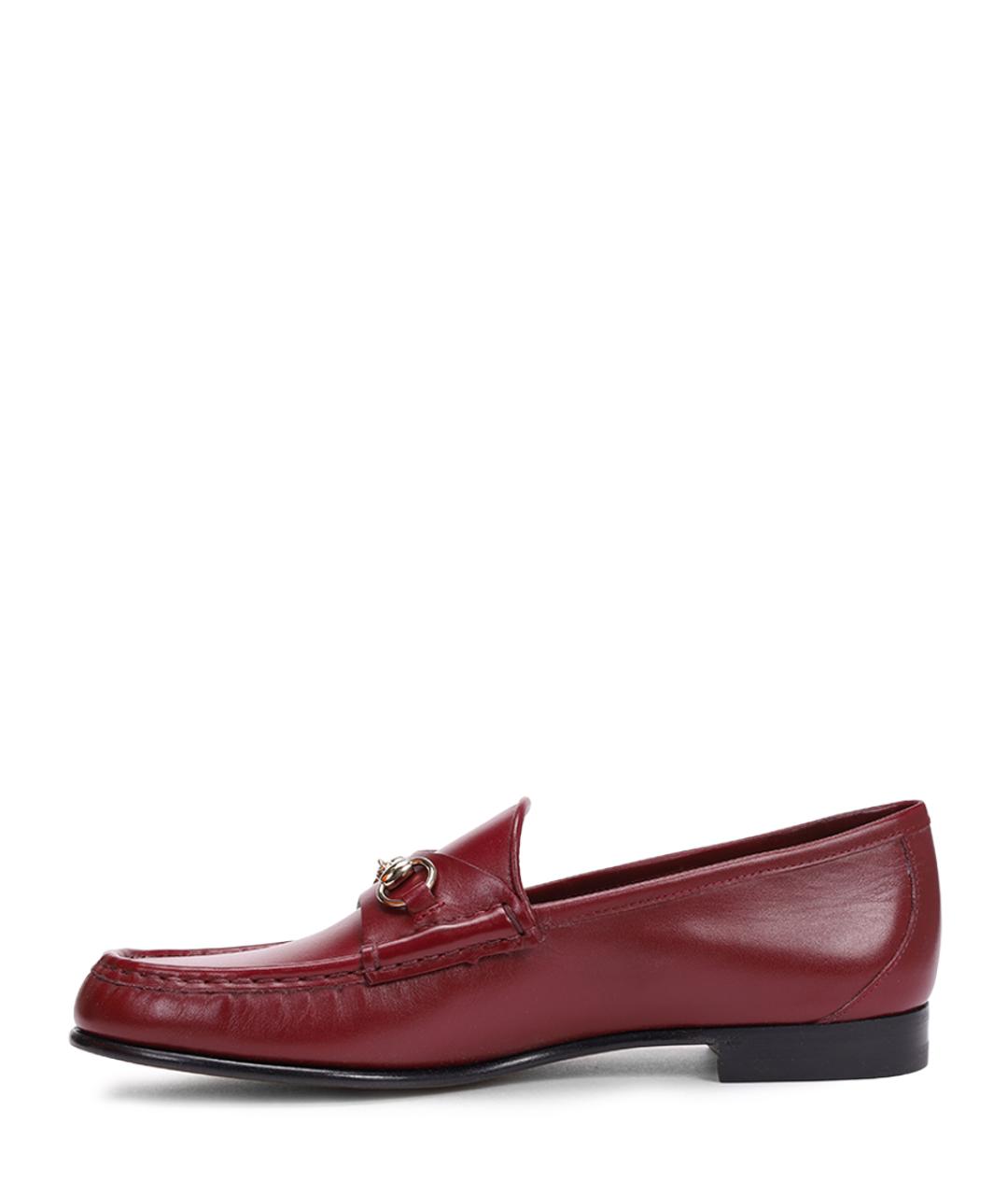 GUCCI Бордовые кожаные лоферы, фото 3