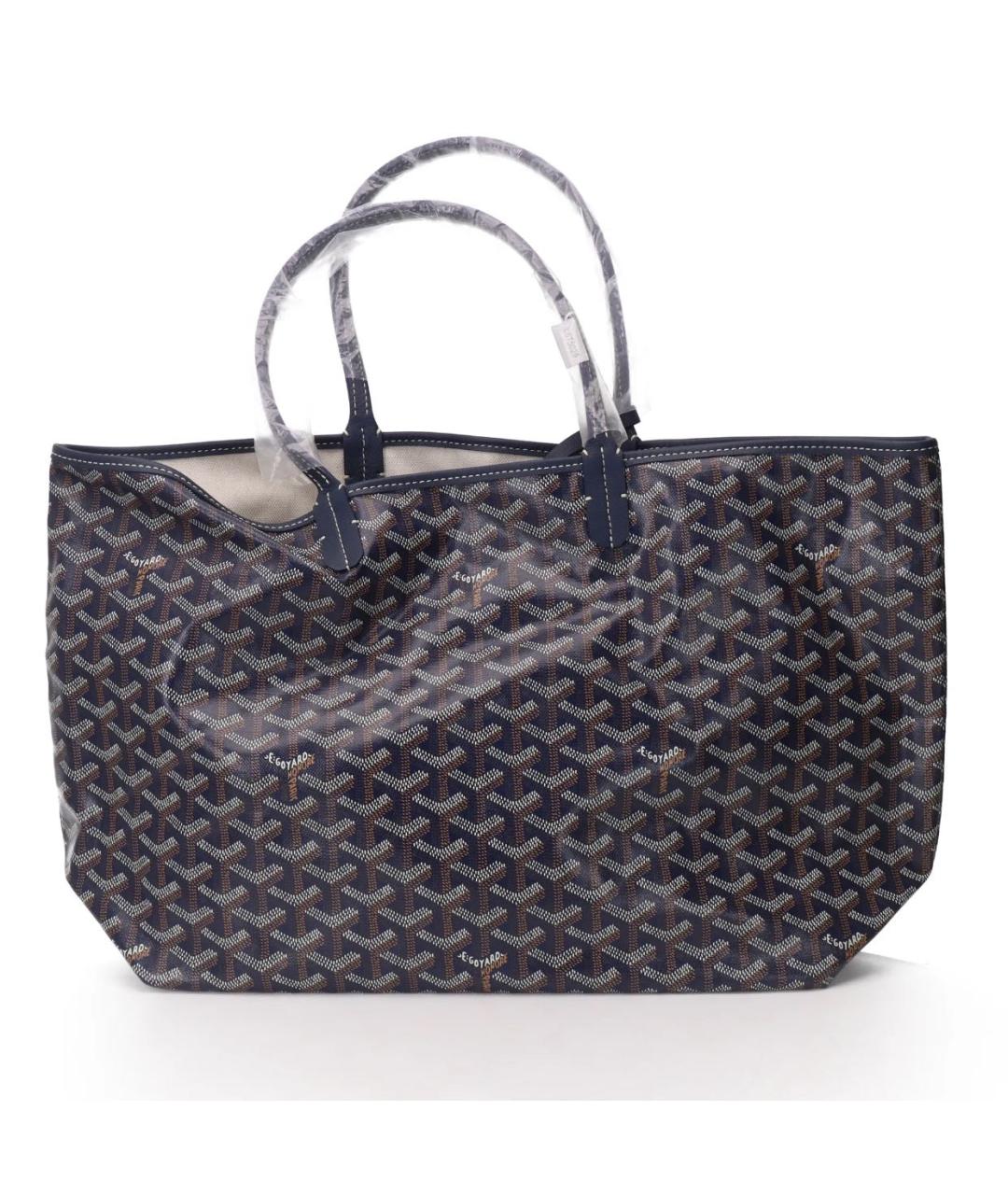 GOYARD Темно-синяя кожаная сумка тоут, фото 3