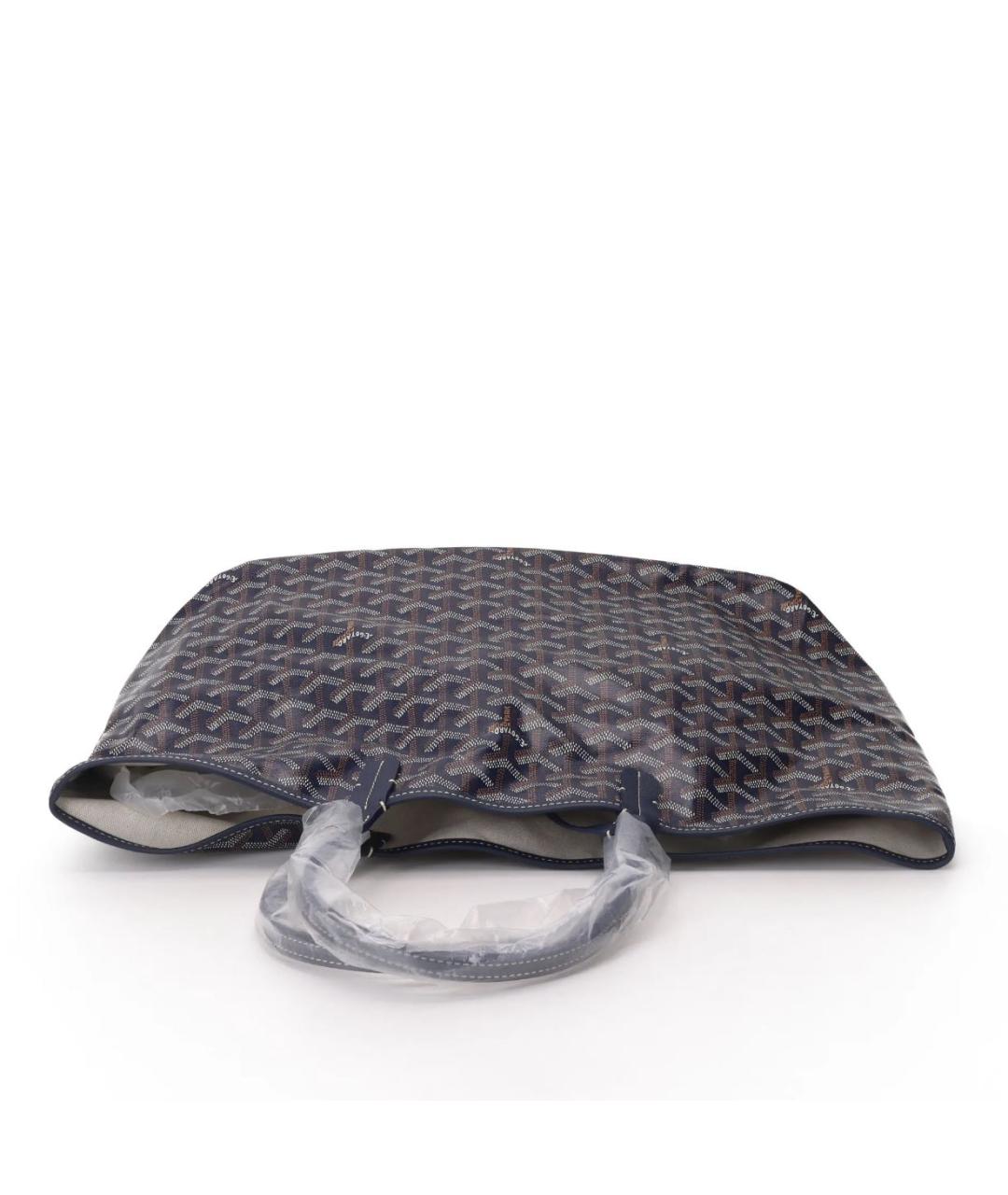 GOYARD Темно-синяя кожаная сумка тоут, фото 6