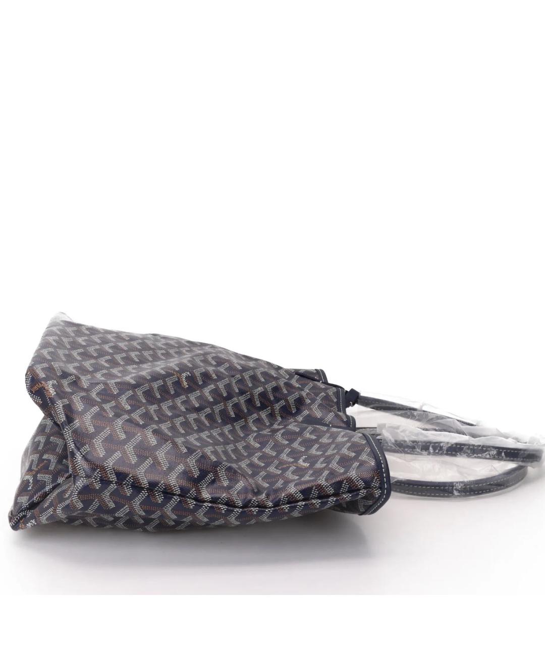 GOYARD Темно-синяя кожаная сумка тоут, фото 4