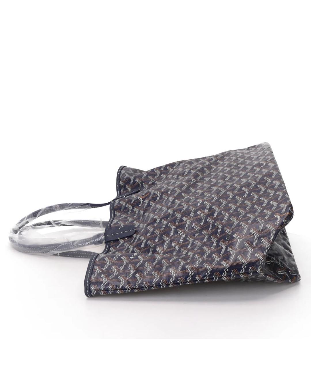 GOYARD Темно-синяя кожаная сумка тоут, фото 2