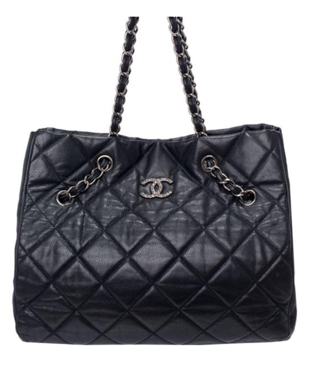 CHANEL Черная кожаная сумка тоут, фото 1
