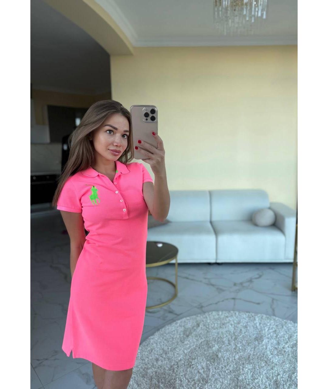 RALPH LAUREN Фуксия повседневное платье, фото 2