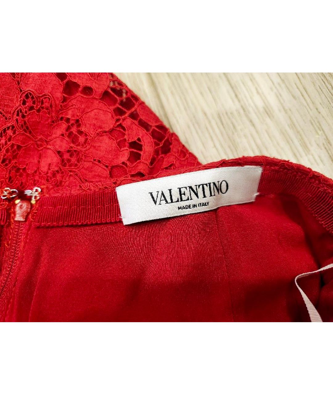VALENTINO Красная хлопковая юбка миди, фото 3