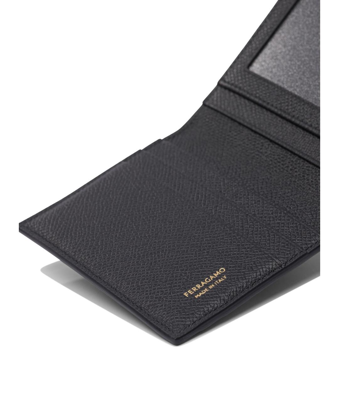 FERRAGAMO Черный кожаный кошелек, фото 4