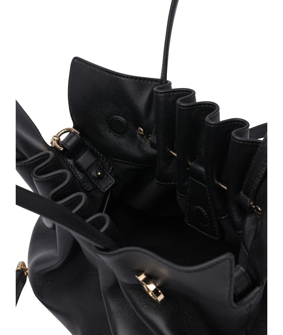 FERRAGAMO Черная кожаная сумка через плечо, фото 5
