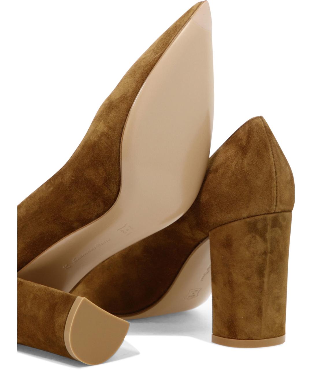 GIANVITO ROSSI Коричневые кожаные туфли, фото 5