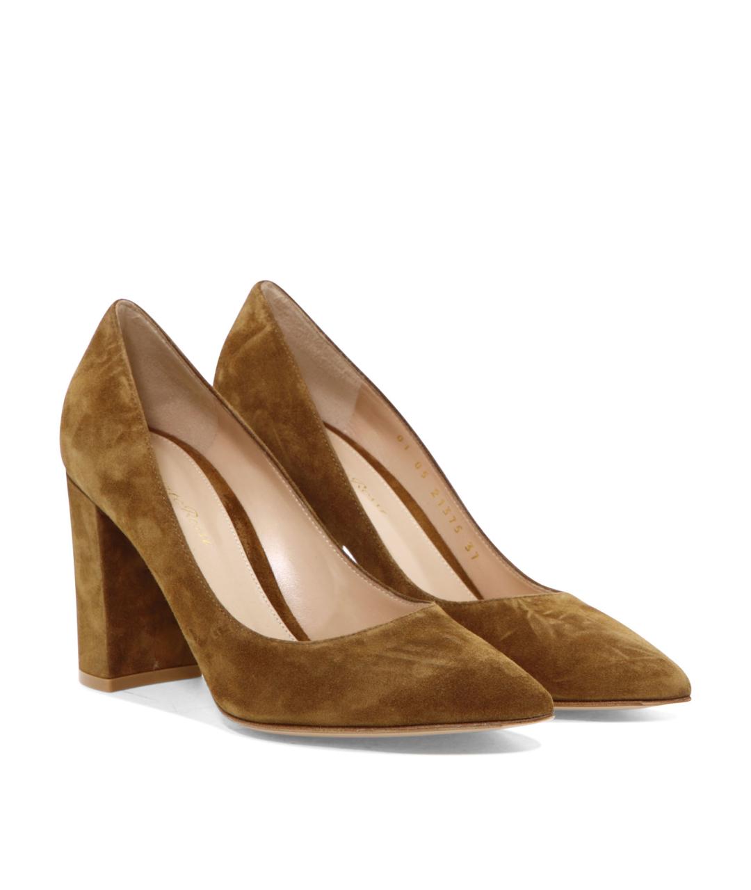 GIANVITO ROSSI Коричневые кожаные туфли, фото 2