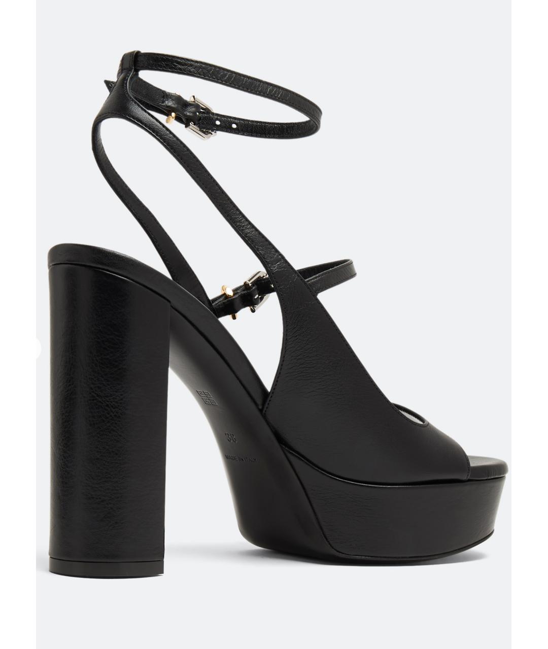 GIVENCHY Черные кожаные босоножки, фото 3