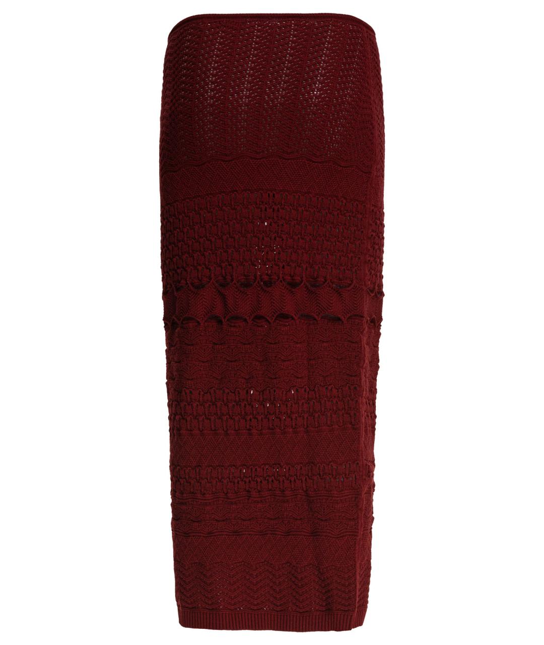 ELIE SAAB Бордовая вискозная юбка миди, фото 2