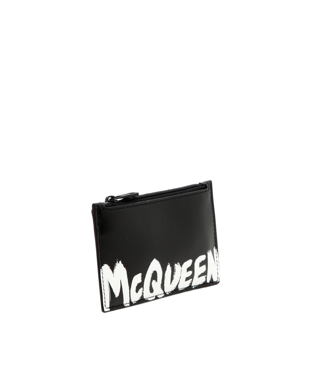 ALEXANDER MCQUEEN Черный кожаный кошелек, фото 2