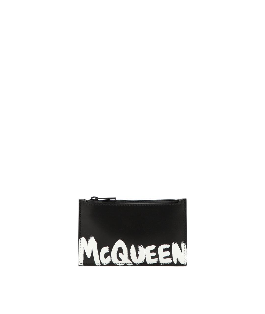 ALEXANDER MCQUEEN Черный кожаный кошелек, фото 1