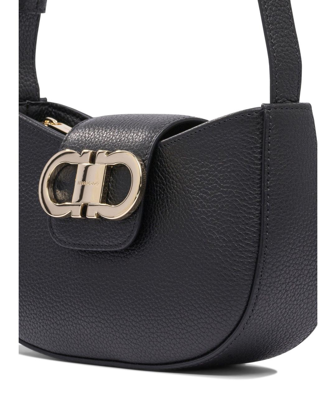 FERRAGAMO Темно-синяя кожаная сумка через плечо, фото 4