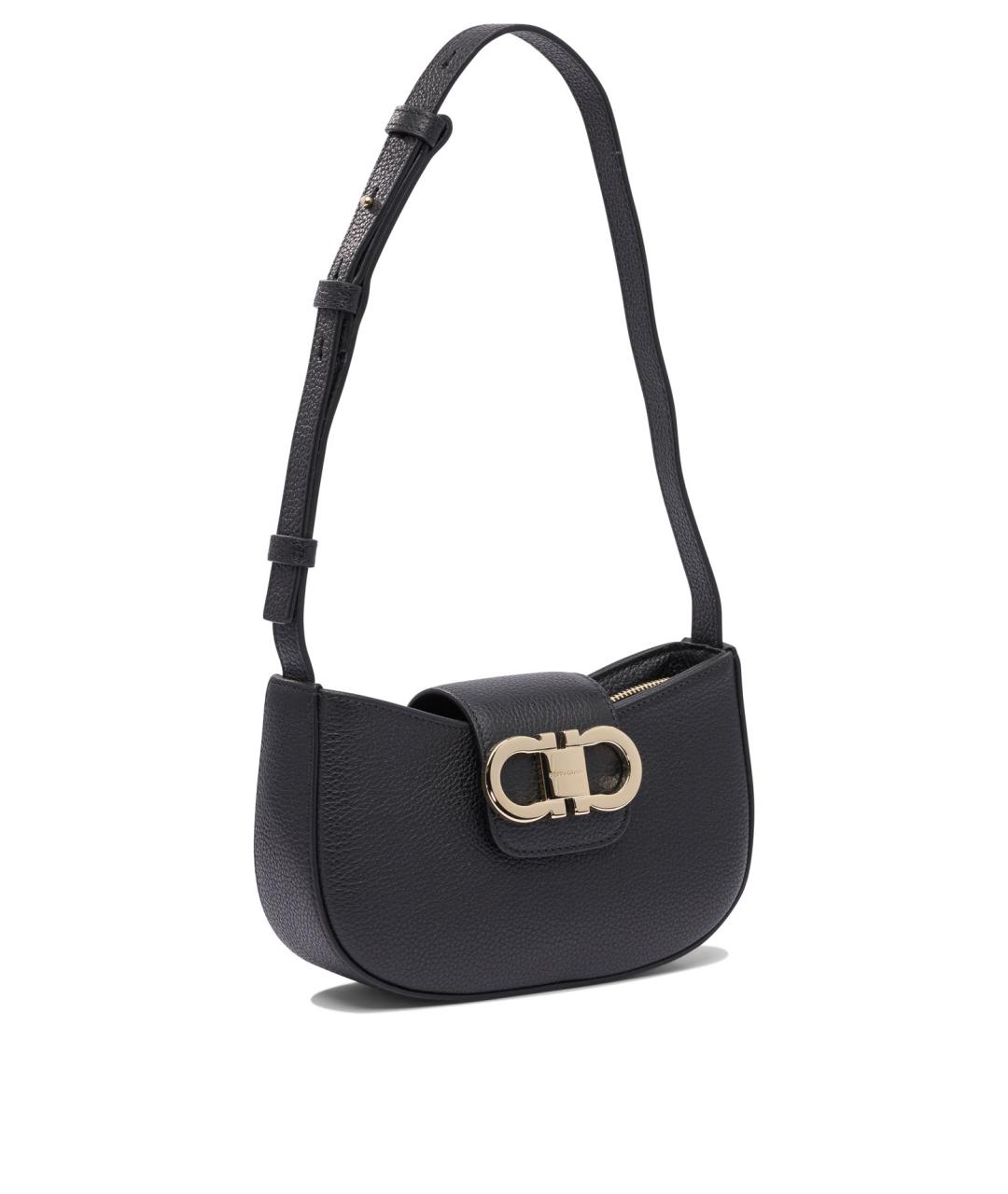 FERRAGAMO Темно-синяя кожаная сумка через плечо, фото 2