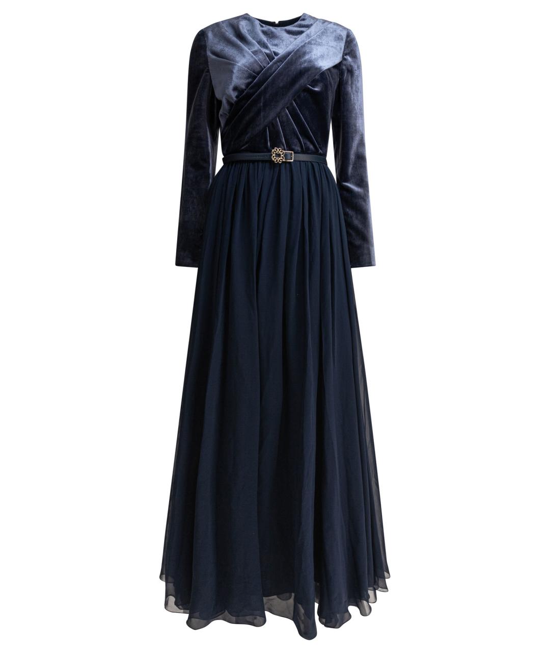 ELIE SAAB Синее шелковое вечернее платье, фото 1