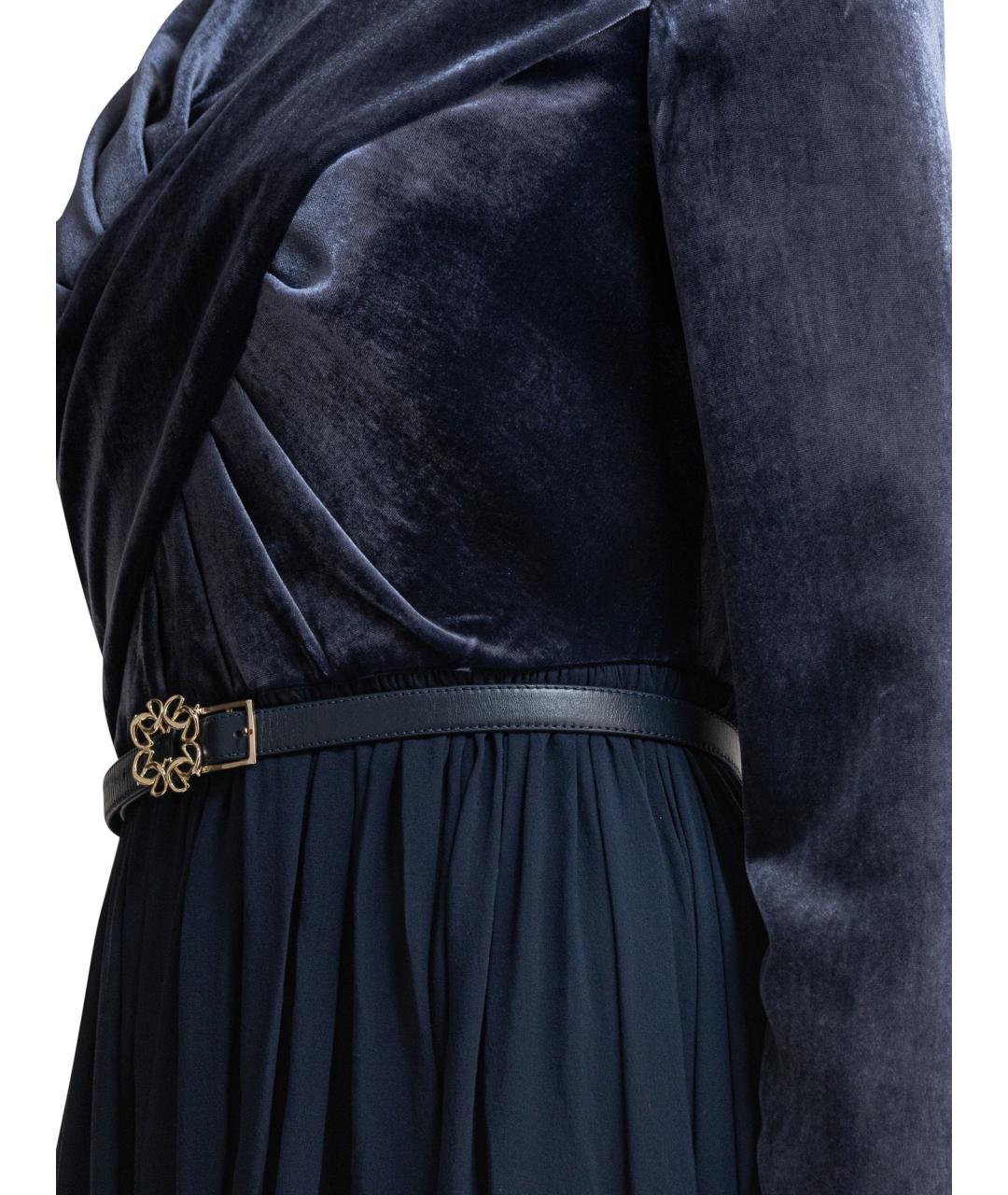 ELIE SAAB Синее шелковое вечернее платье, фото 4