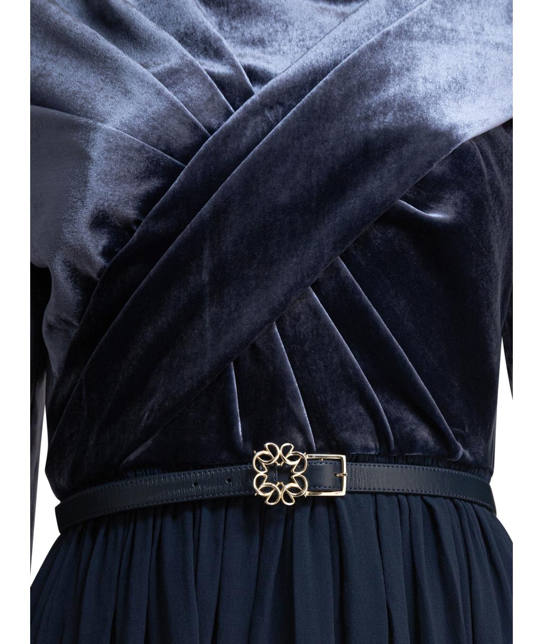 ELIE SAAB Синее шелковое вечернее платье, фото 3