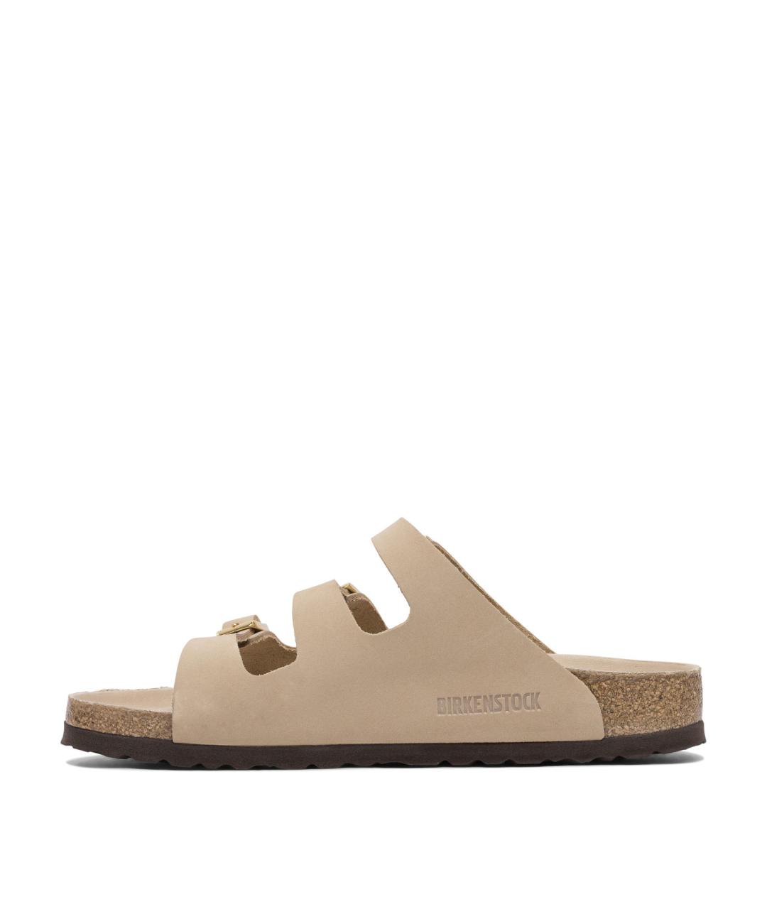 BIRKENSTOCK Бежевые кожаные сандалии, фото 3