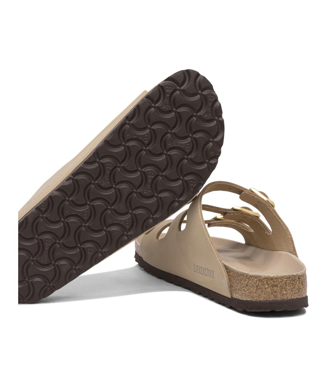 BIRKENSTOCK Бежевые кожаные сандалии, фото 5