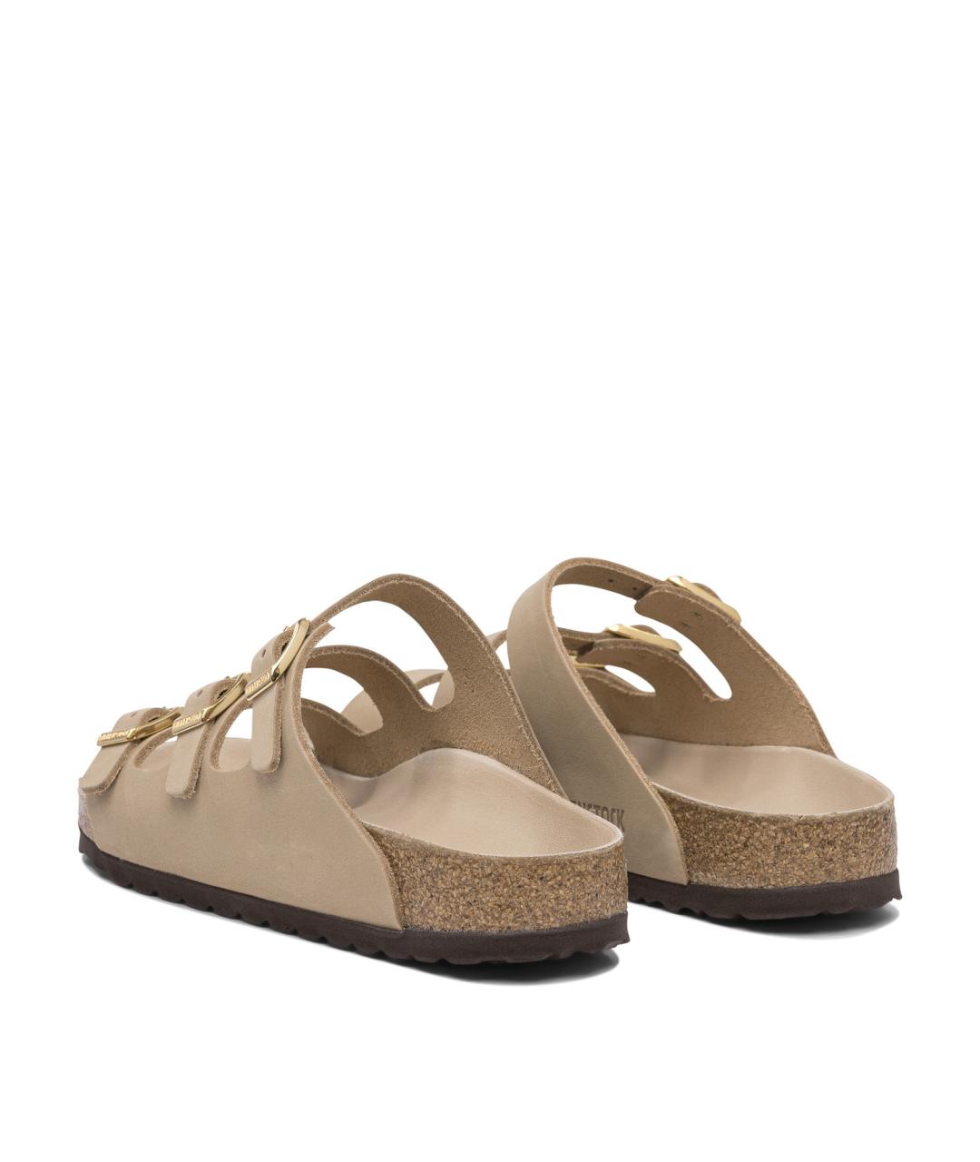 BIRKENSTOCK Бежевые кожаные сандалии, фото 4
