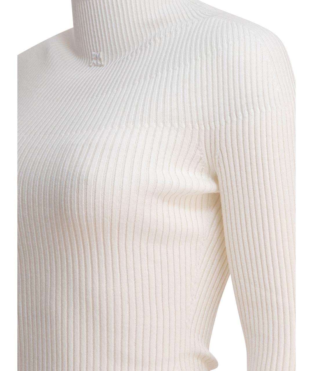 COURREGES Белый хлопковый джемпер / свитер, фото 4