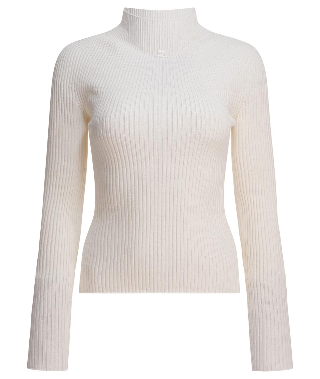 COURREGES Белый хлопковый джемпер / свитер, фото 1