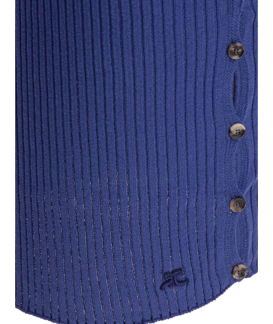 COURREGES Синяя хлопковая юбка мини, фото 4