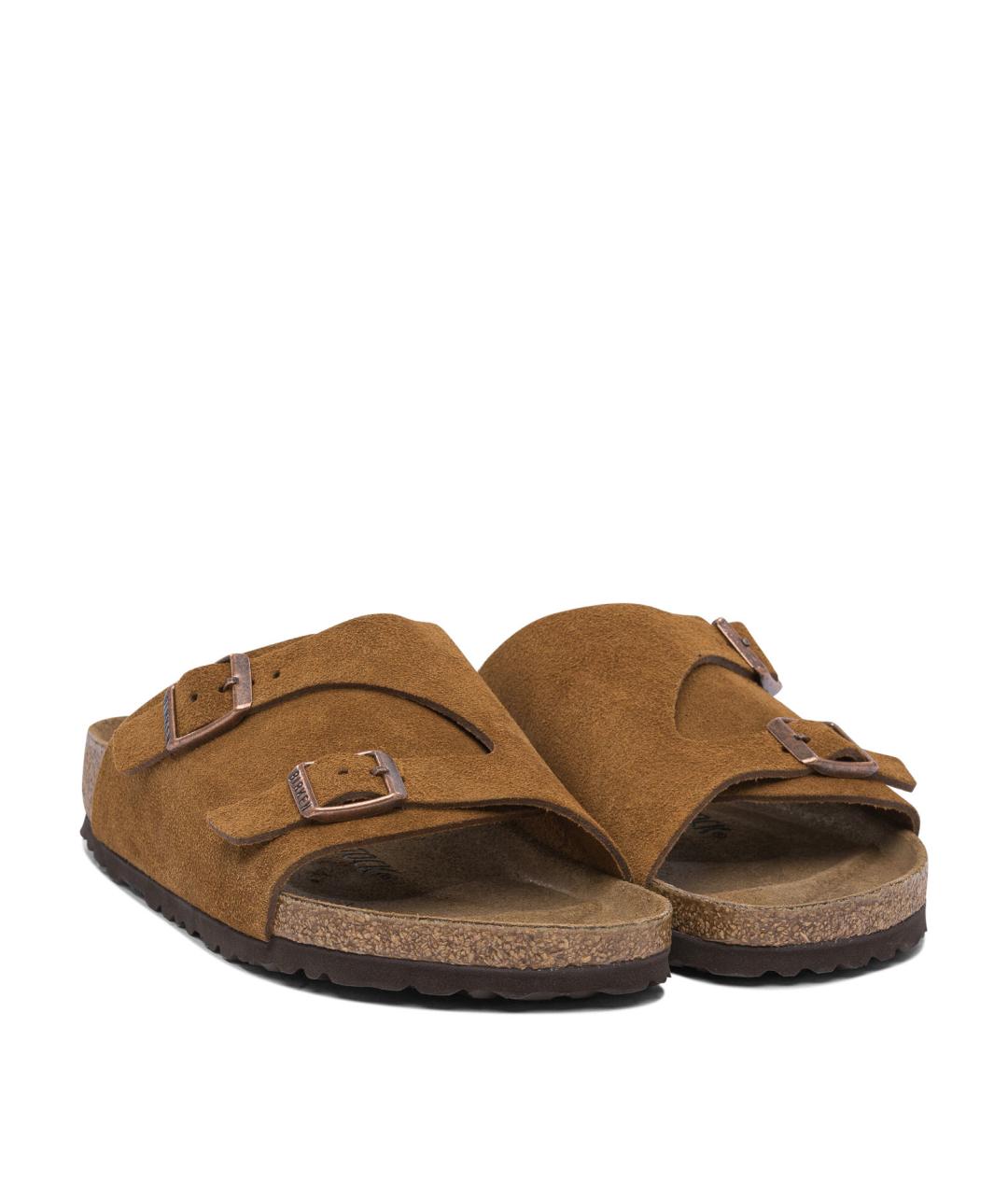 BIRKENSTOCK Коричневые замшевые сандалии, фото 2