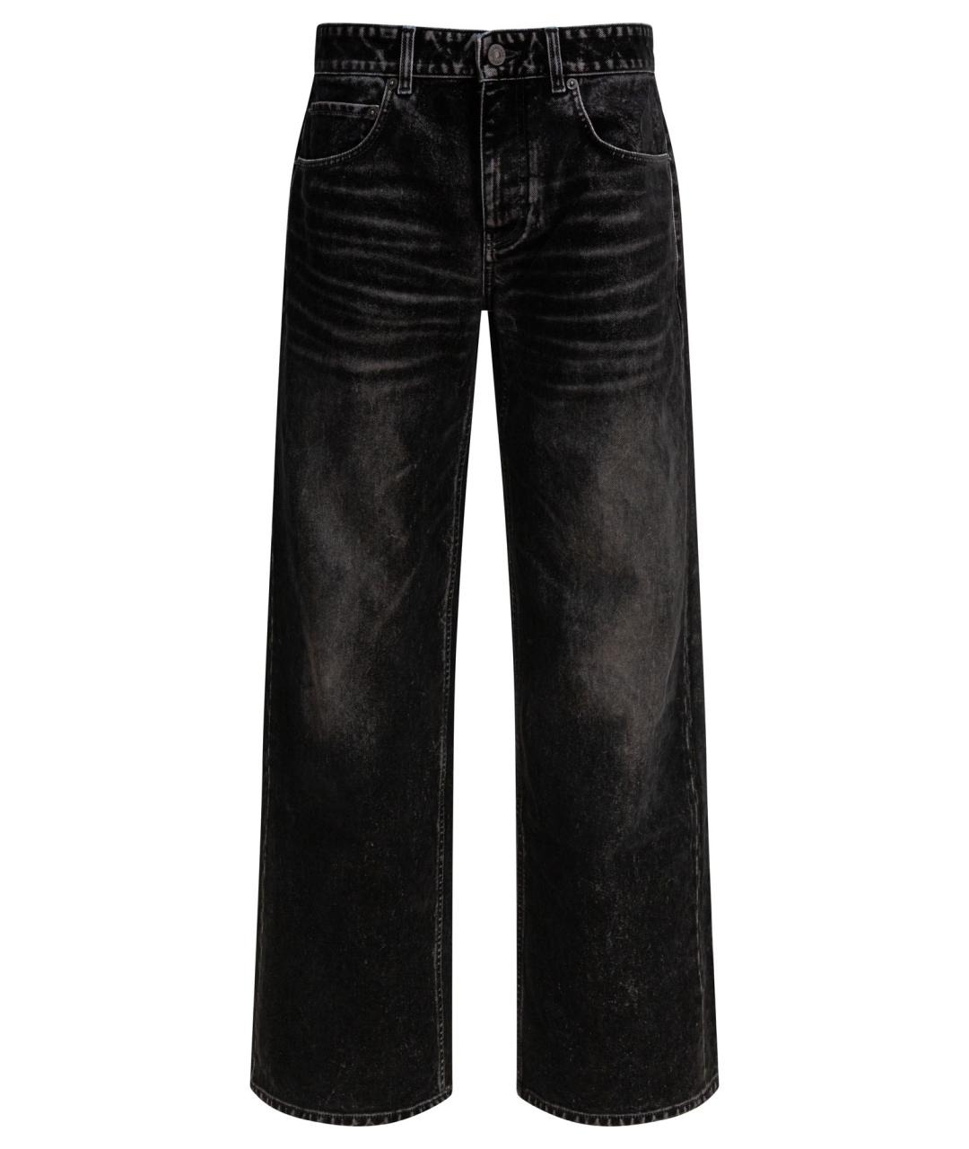 BALENCIAGA Черные хлопковые прямые джинсы, фото 1