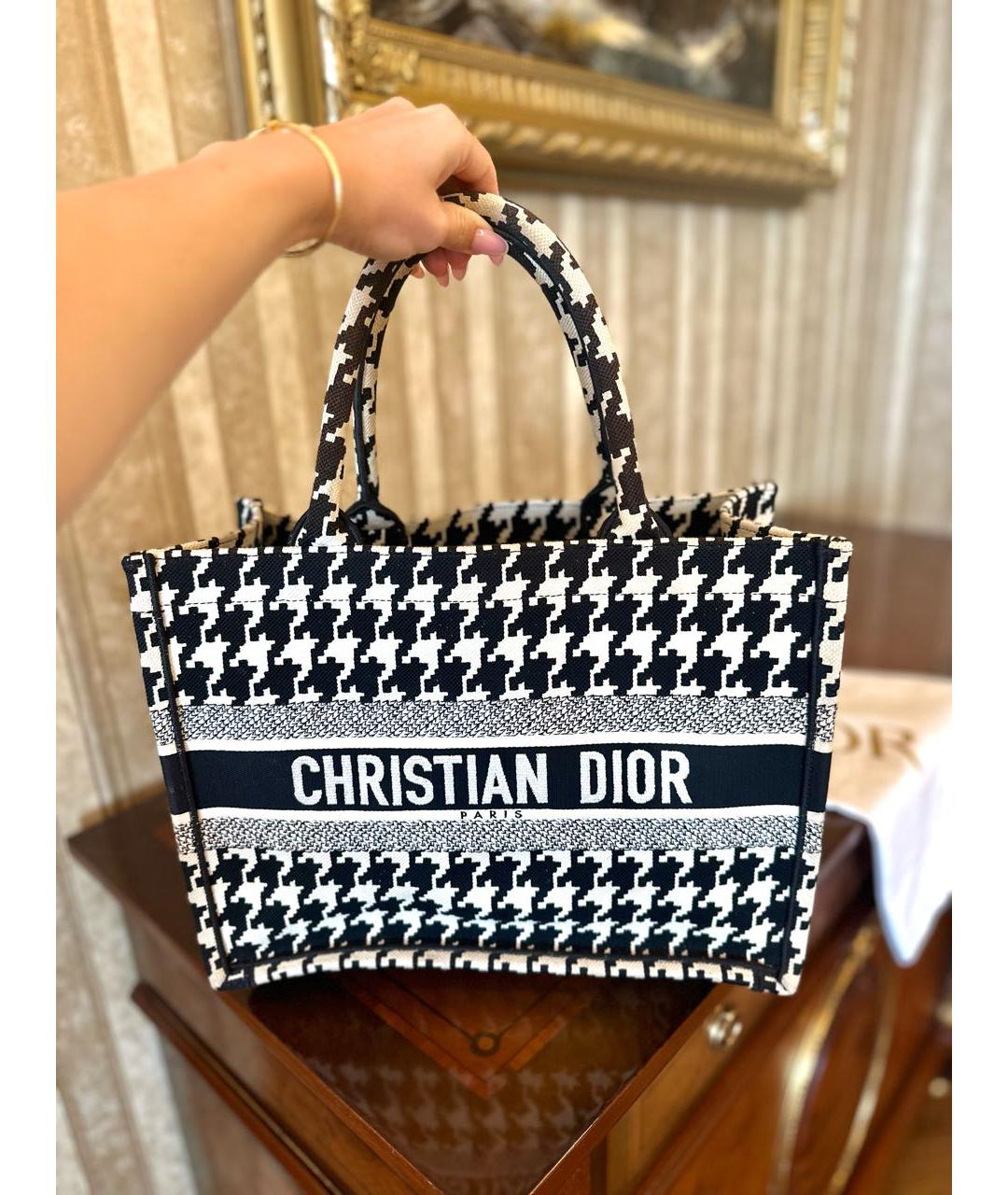 CHRISTIAN DIOR Черная тканевая сумка тоут, фото 4