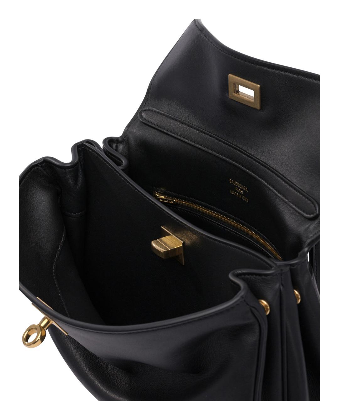 BALENCIAGA Черная кожаная сумка тоут, фото 5