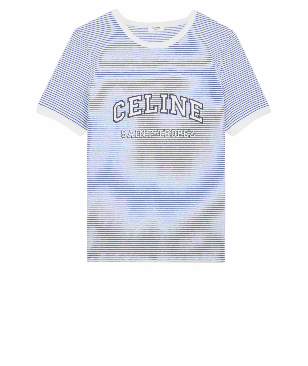 CELINE Голубая хлопковая футболка, фото 1