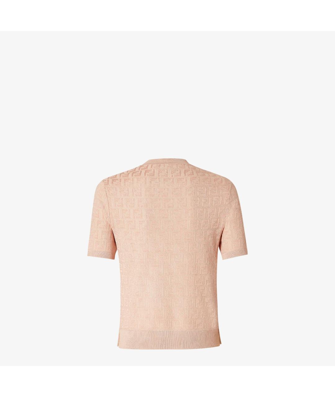 FENDI Розовая хлопковая футболка, фото 2