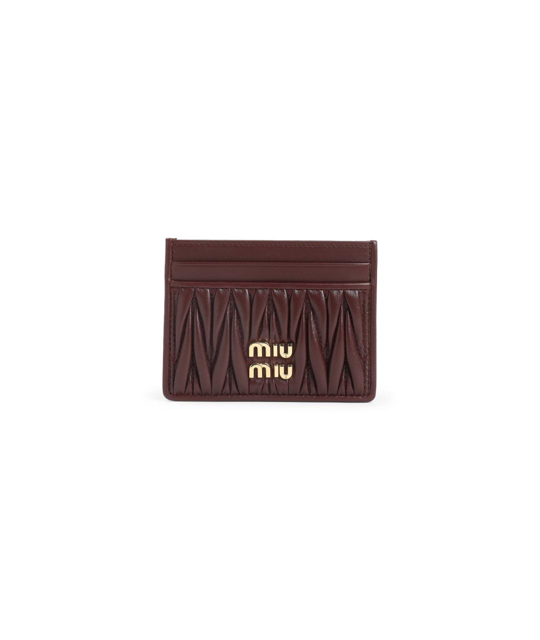 MIU MIU Бордовый кожаный кардхолдер, фото 1
